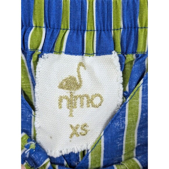 Nimo with Love Womens XS Organic Cotton Pants Pockets Striped Embroidered Boho - Picture 2 of 8